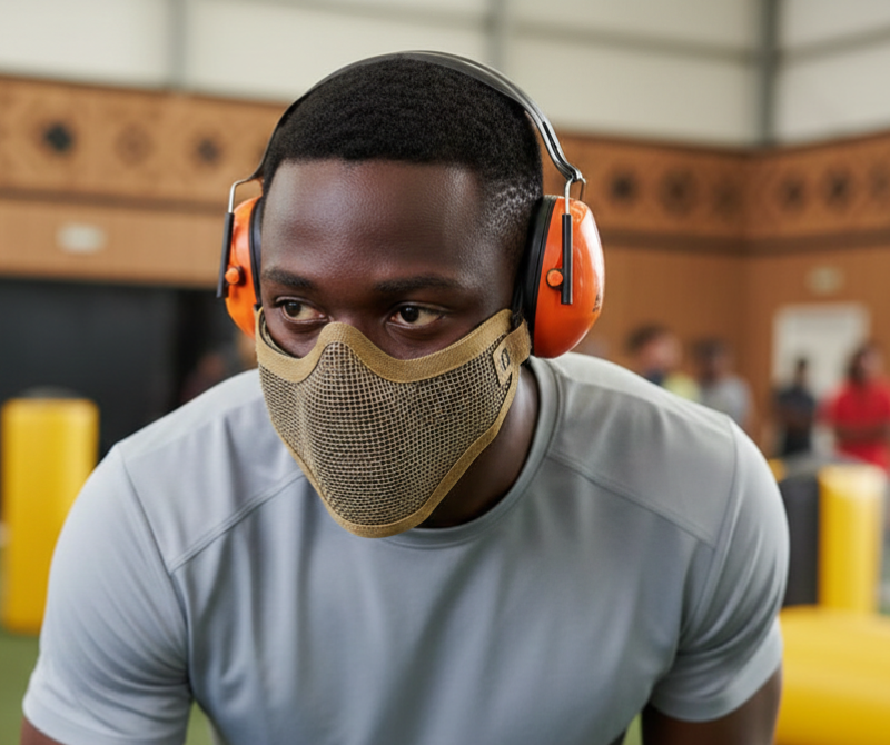 Half-Face Outdoor Mesh Mask – Brown