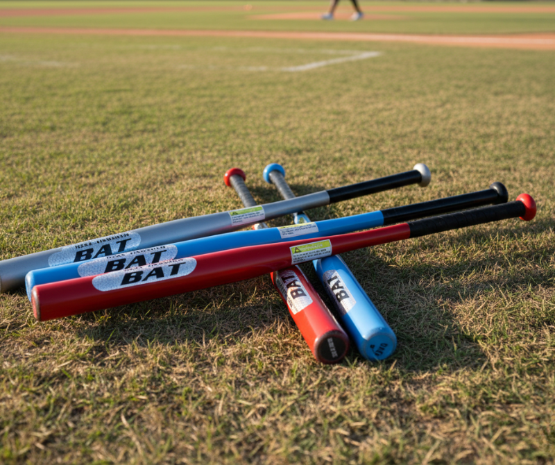 30-Inch Carbon Steel Baseball Bat – Red, Silver, Blue & Black