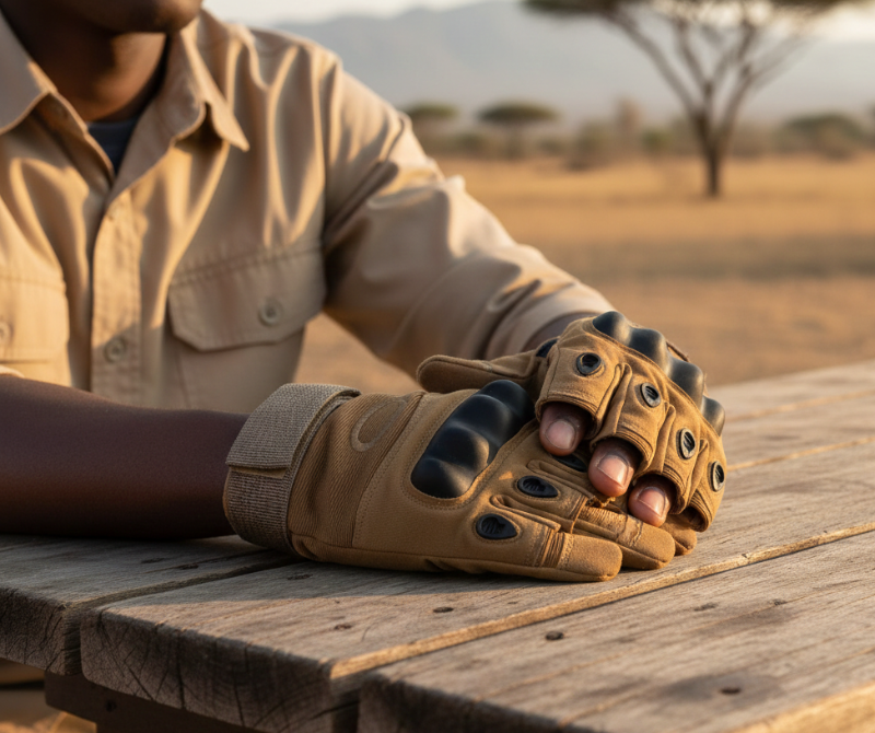 Half Gloves Black Brown Durable Cut-Resistant