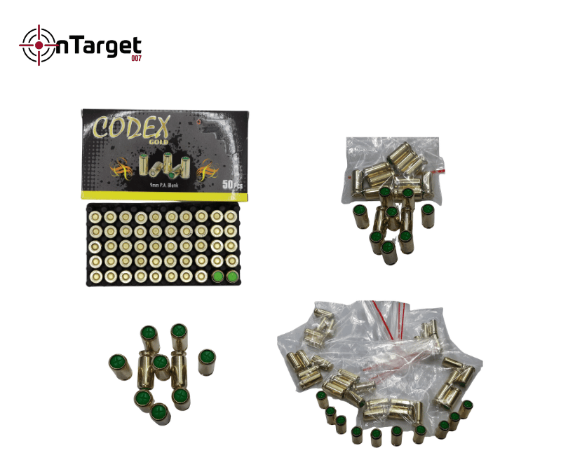 Codex Gold 9mm P.A.K Training Blanks – Range Practice Pack | Sports Consumable