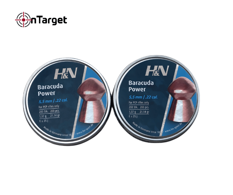 H&N Baracuda Power Pellets 5.5mm (.22 Cal) – High Precision Airgun Pellets for Target Practice