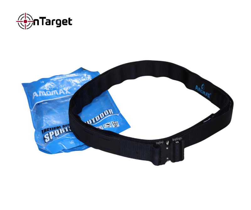 AMOMAX Tactical Belt AM‑TBS001BK – Adjustable Durable Utility Belt for Outdoor & Training Use
